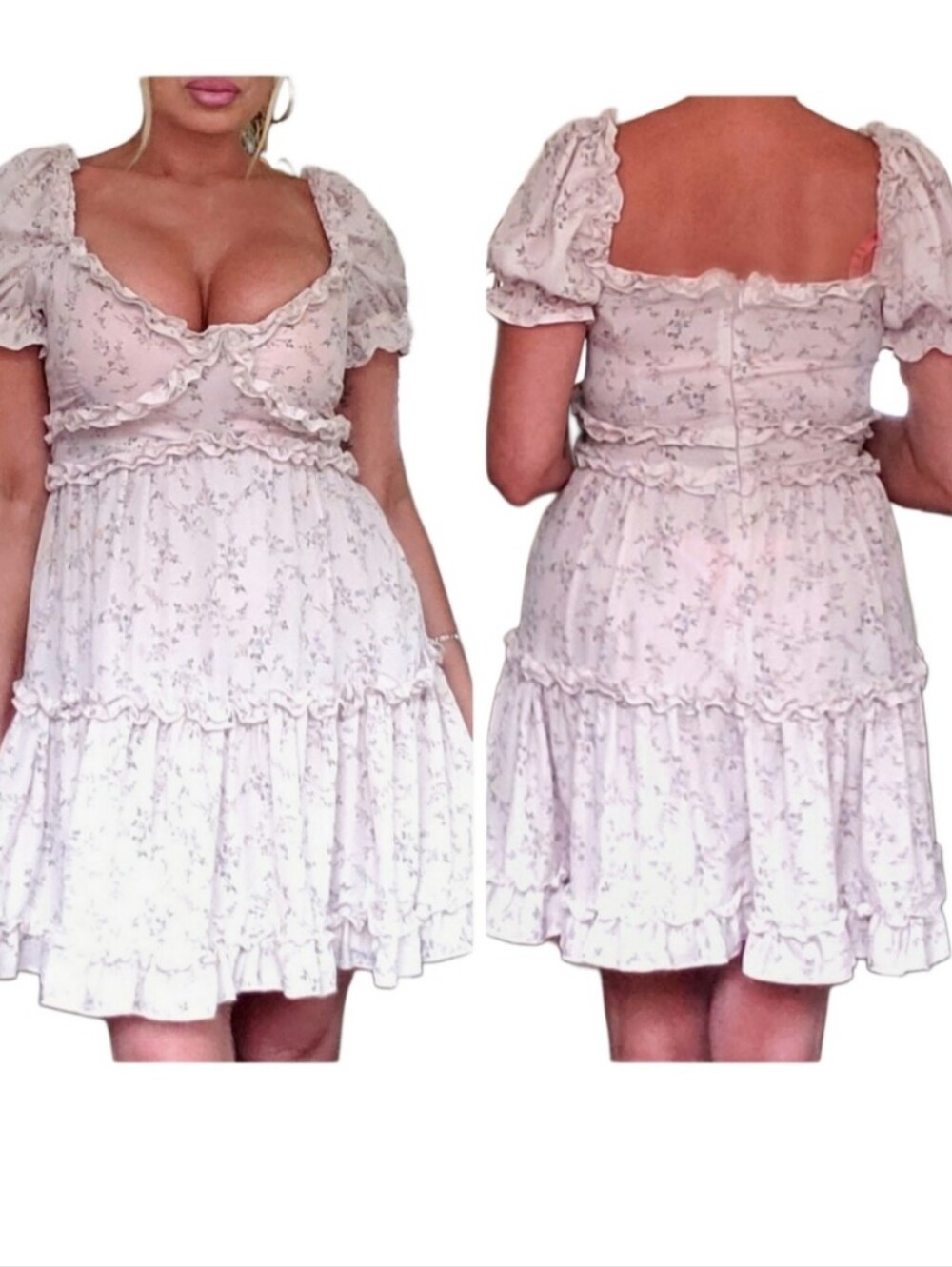 Dollz Kill Style Babydoll Puff Sleeve Dress - Picture 2 of 4